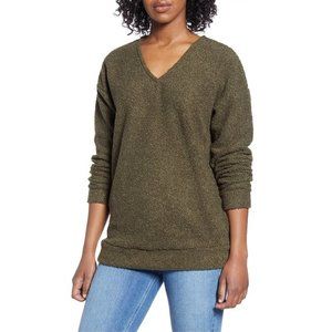 NWT Nordstrom Caslon Faux Shearling Teddy Sweater